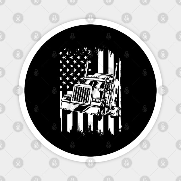 Trucker Driver - American Flag Magnet by AngelBeez29